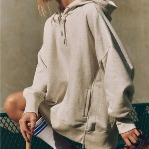 Free People Grey Sprint to the Finish Hoodie